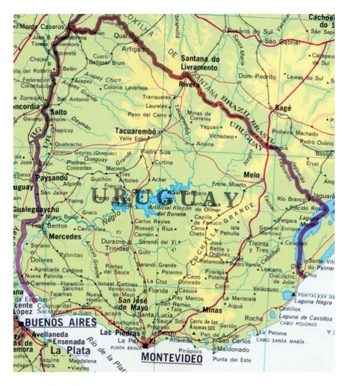 карта Уругвай